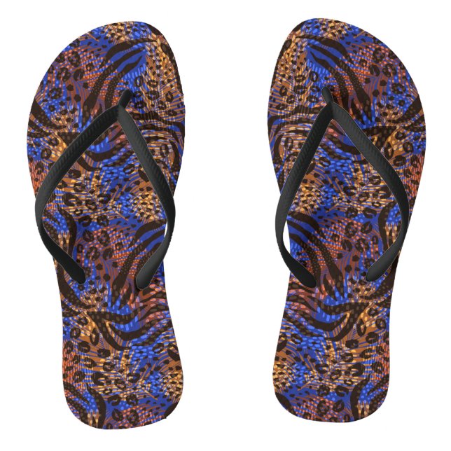 Colourful Zebra Leopard  Thongs (Footbed)
