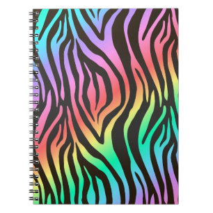 colourful zebra print notebook