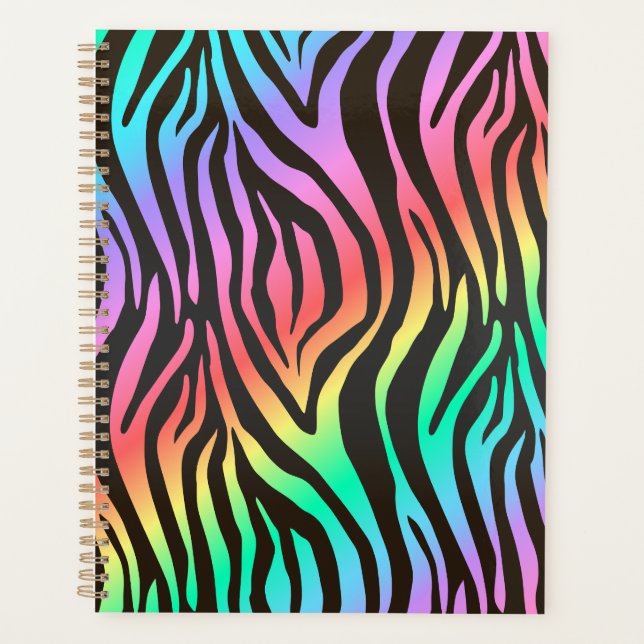  colourful zebra print planner (Front)