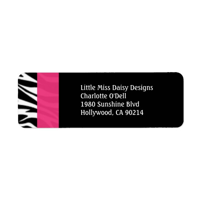 Colourful Zebra Print Return Address Label (Front)