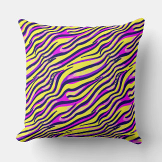 Colourful Zebra Print Stripe Abstract Pattern Cushion