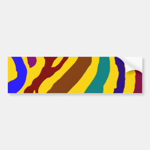 Colourful zebra stripes bumper sticker