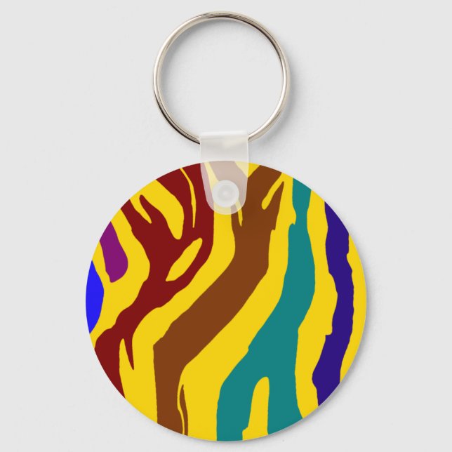 Colourful zebra stripes key ring (Front)