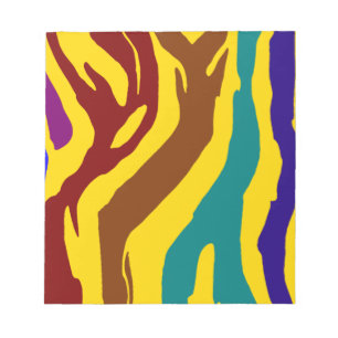Colourful zebra stripes notepad