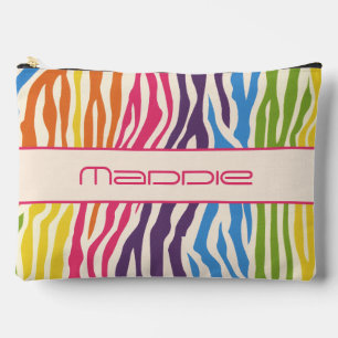 Colourful Zebra Stripes Pattern Accessory Pouch