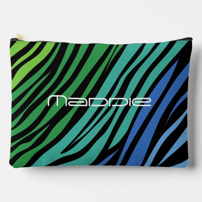 Colourful Zebra Stripes Pattern  Accessory Pouch (Front)