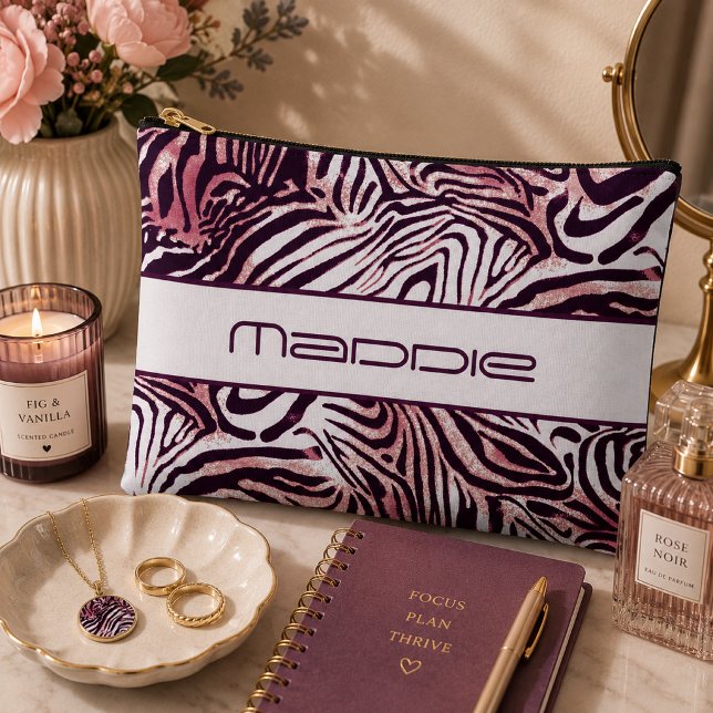 Colourful Zebra Stripes Pattern  Accessory Pouch (Creator Uploaded)