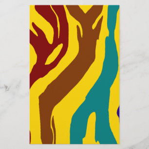 Colourful zebra stripes stationery