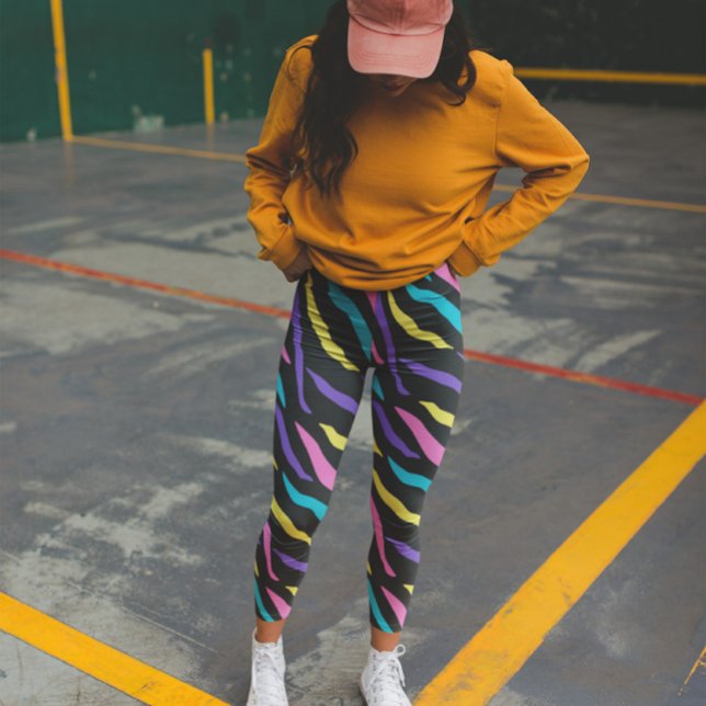 Colourful Zebra Wild Animal Pattern Leggings (Creator Uploaded)