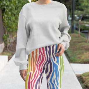 Colourful Zebra Wild Animal Pattern Leggings