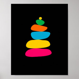 Colourful zen balance stones  poster