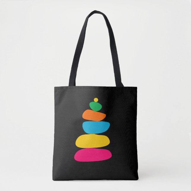 Colourful zen balance stones   tote bag (Front)