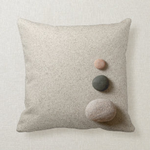 Colourful Zen Stones On Sand Background Cushion