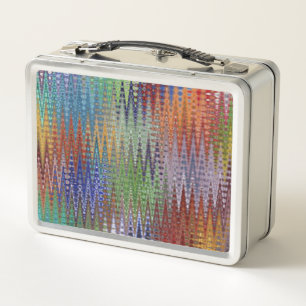 Colourful Zig Zag #8897 - Metal Lunchbox
