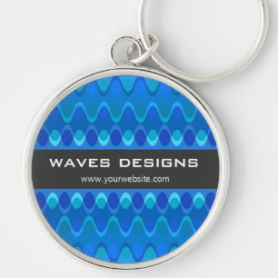 Colourful Zig Zag Waves Modern Abstract Pattern Key Ring