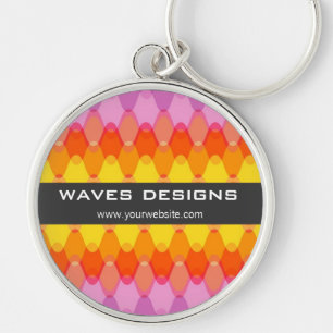 Colourful Zig Zag Waves Modern Abstract Pattern Key Ring