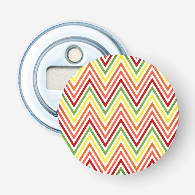 Colourful Zigzag Chevron Pattern Bottle Opener (Front)