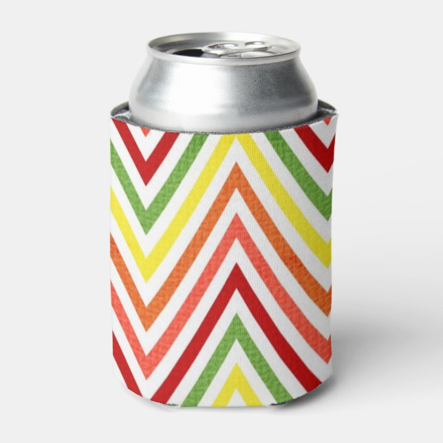 Colourful Zigzag Chevron Pattern Can Cooler (Can Front)