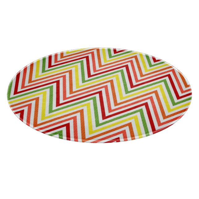 Colourful Zigzag Chevron Pattern Cutting Board (Corner)