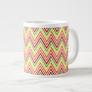 Colourful Zigzag Chevron Pattern Large Coffee Mug