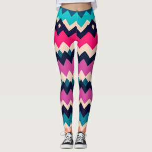 Colourful Zigzag Chevron Pattern Leggings