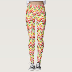 Colourful Zigzag Chevron Pattern Leggings