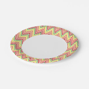 Colourful Zigzag Chevron Pattern Paper Plate