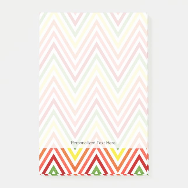 Colourful Zigzag Chevron Pattern Post-it Notes (Front)