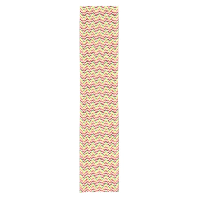 Colourful Zigzag Chevron Pattern Short Table Runner (Front)