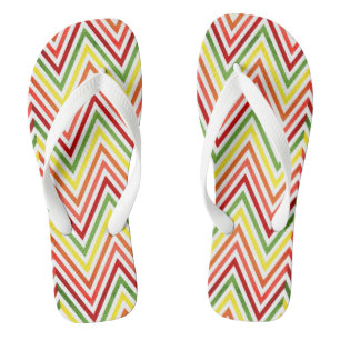 Colourful Zigzag Chevron Pattern Thongs