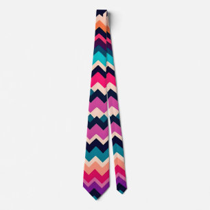 Colourful Zigzag Chevron Pattern  Tie