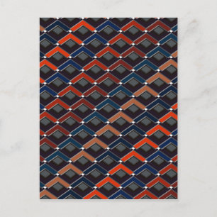 Colourful zigzag Karo-steps Postcard