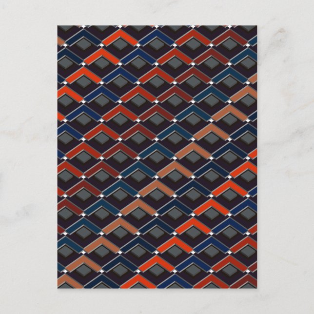 Colourful zigzag Karo-steps Postcard (Front)
