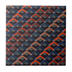 Colourful zigzag Karo-steps Tile
