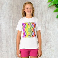 Colourful Zigzag Lines Girls T-Shirt