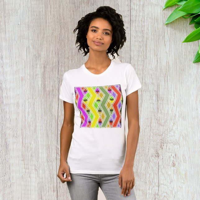 Colourful Zigzag Lines Womens T-Shirt (Creator Uploaded)