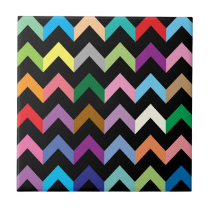 Colourful zigzag pattern ceramic tile