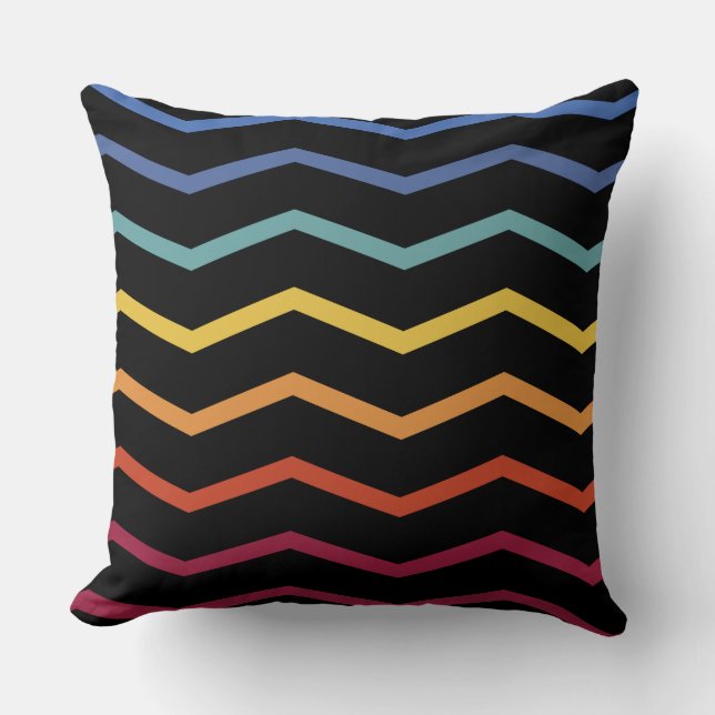 Colourful Zigzag Pattern Cushion (Front)