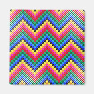Colourful zigzag pattern magnet
