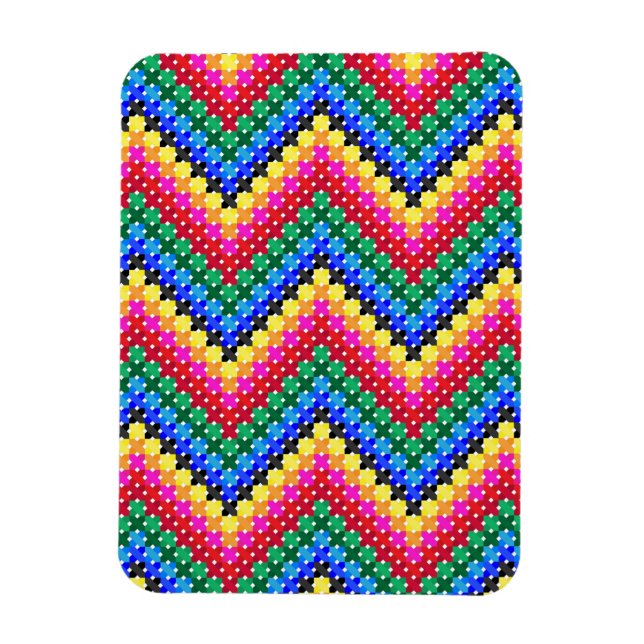 Colourful zigzag pattern magnet (Vertical)