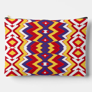 Colourful zigzag pattern makeup accessory pouch