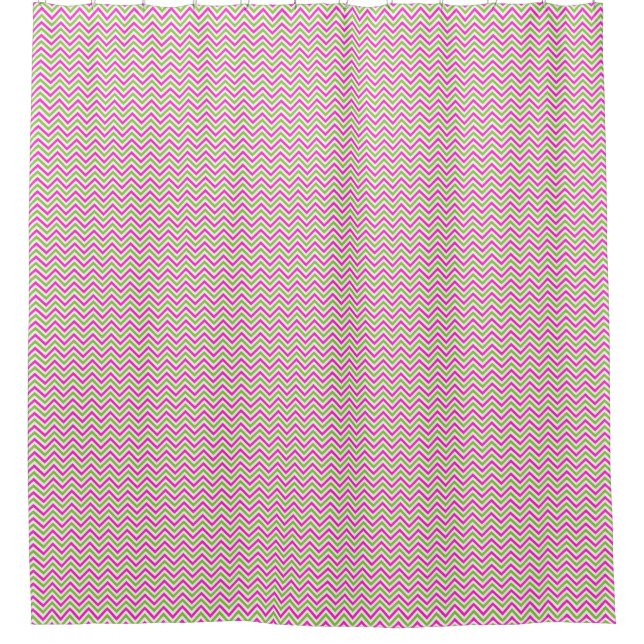 Colourful Zigzag Pattern Personalised Custom Shower Curtain (Front)