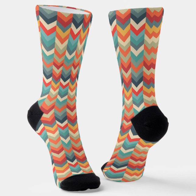 Colourful Zigzag Pattern Socks (Angled)