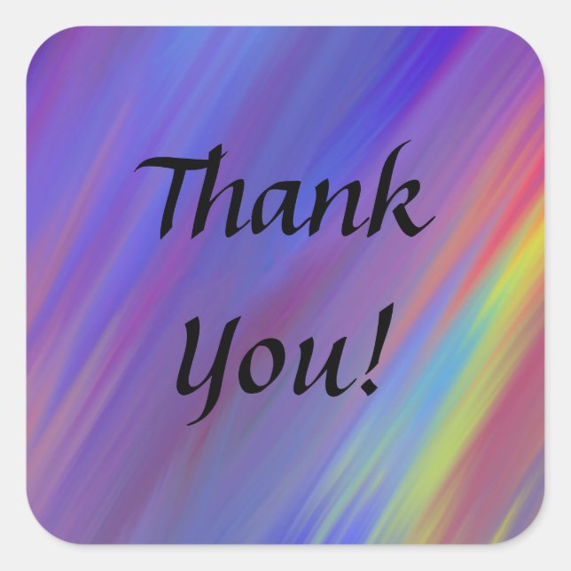 Colourful Zigzag Personalised Thank You Stickers (Front)