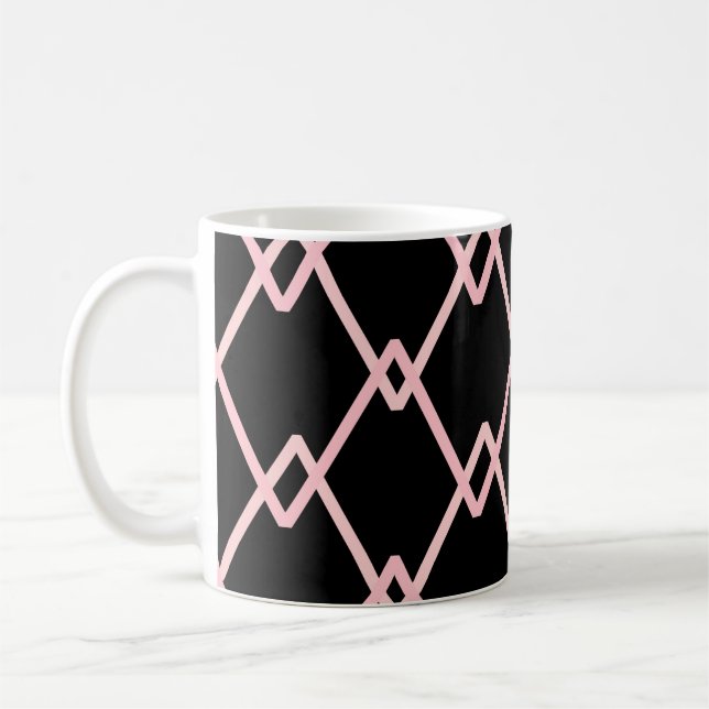 Colourful zigzag striped pattern background. Illus Coffee Mug (Left)