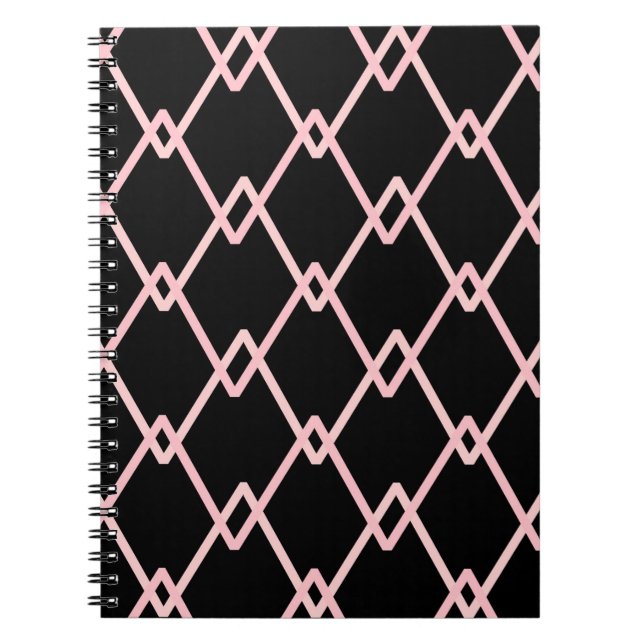 Colourful zigzag striped pattern background. Illus Notebook (Front)