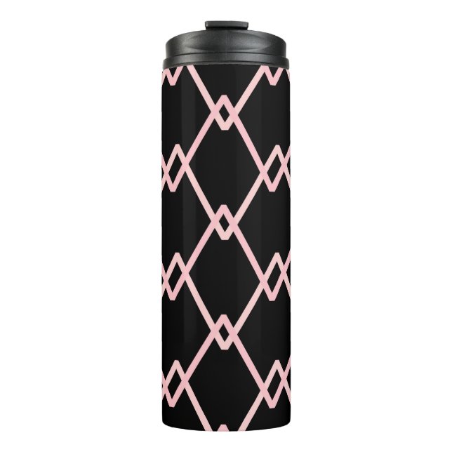 Colourful zigzag striped pattern background. Illus Thermal Tumbler (Front)