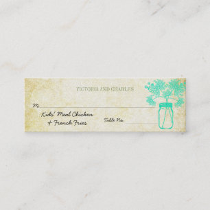 Colourful Zinnia Mason Jar Wild Flower Wedding Men Mini Business Card