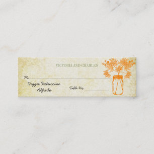 Colourful Zinnia Mason Jar Wild Flower Wedding Men Mini Business Card