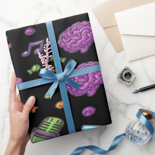 Colourful Zombie Party Chaos For Halloween Wrapping Paper